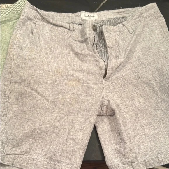 J. Crew Light Green Mens Shorts / Goodfellow & Co gray shorts - Picture 3 of 4
